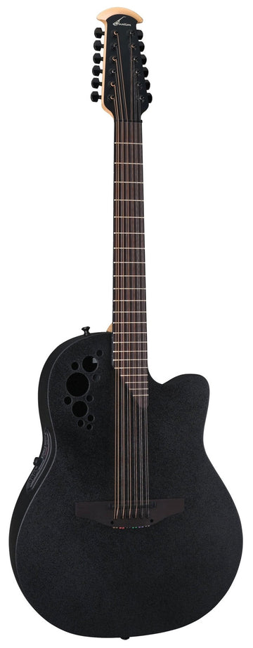 Chitarre Elettroacustiche Elite Tx Deep Contour Cutaway 12-Corde Black Textured