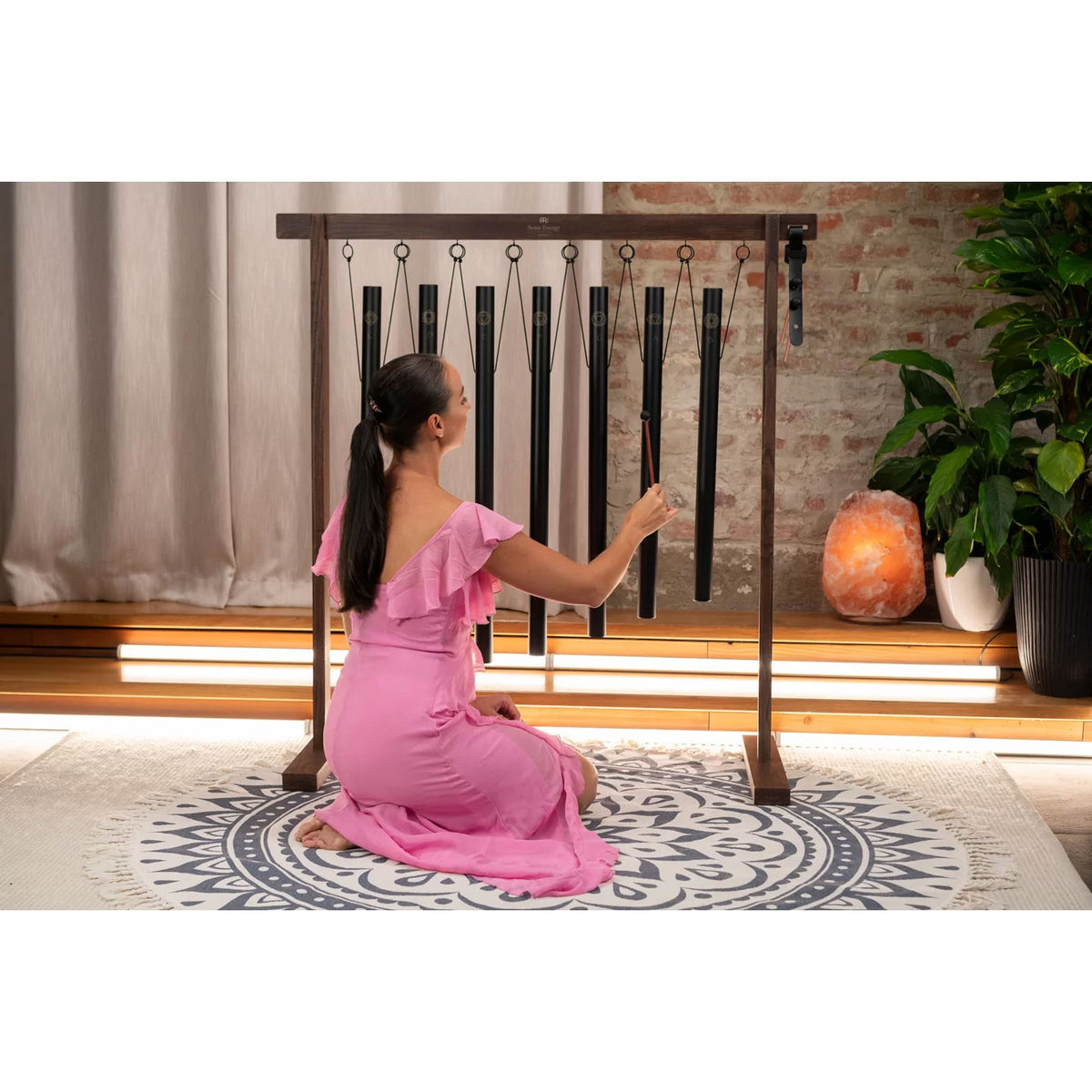 SBTSETCHA - Tubo da bagno sonoro 7 pezzi Set di campane Chakra 432 Hz nero
