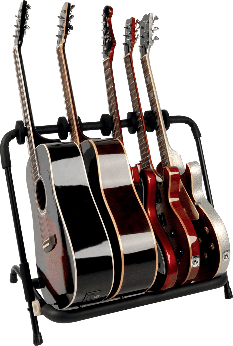GS350BB 6-GUITAR STAND WITH ADJUSTABLE DIVIDERS BLACK