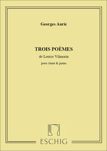 3 Poemes De Vilmorin Ch-Piano