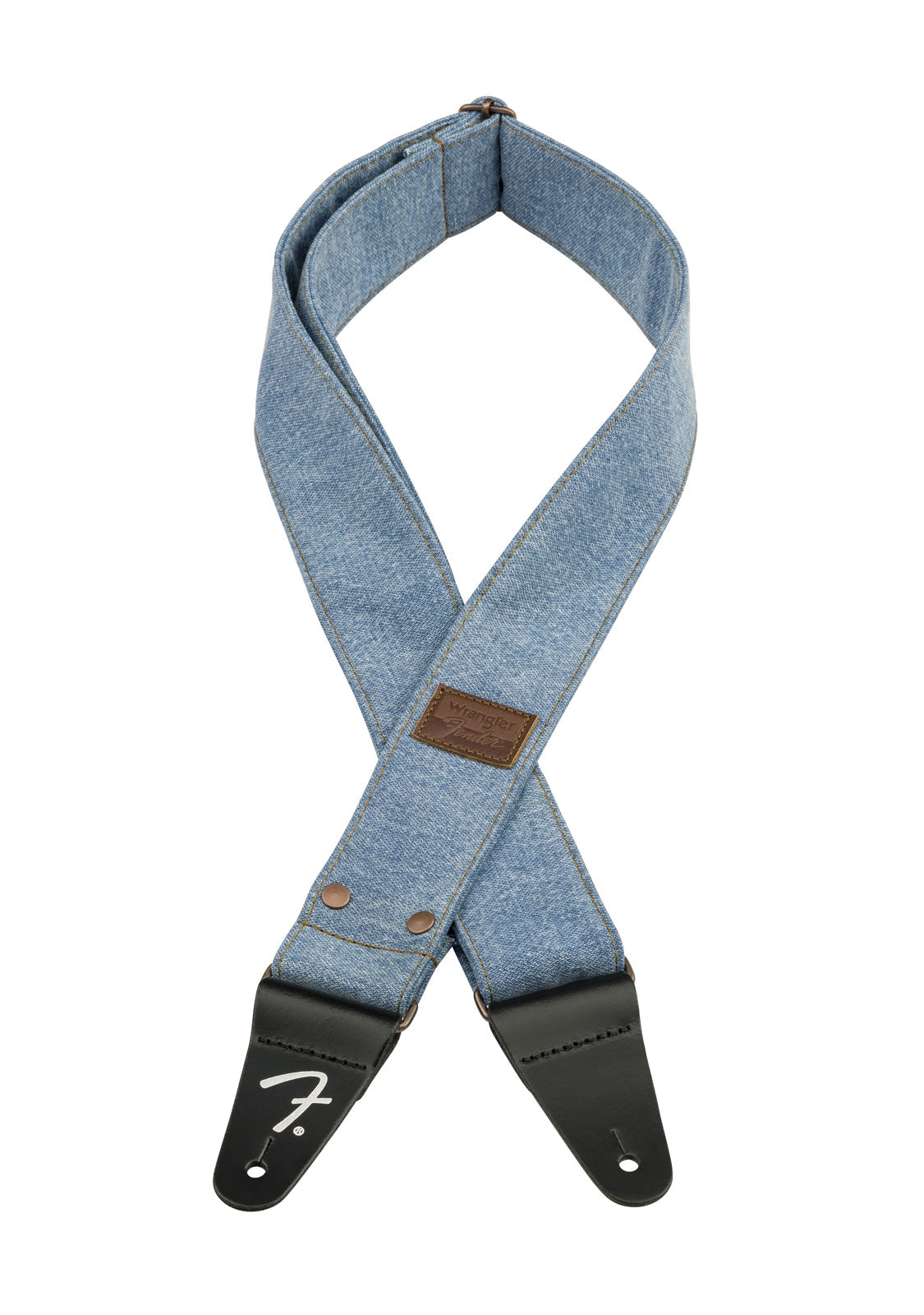 x Wrangler tracolla in denim con borchie indaco chiaro
