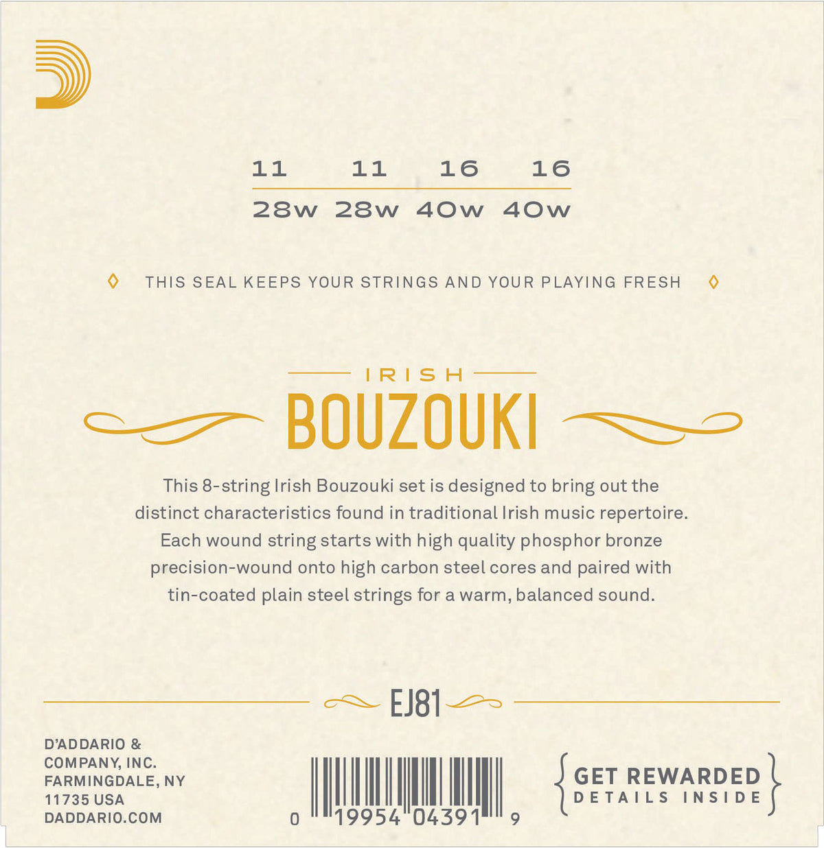 EJ81 Corde per bouzouki irlandese