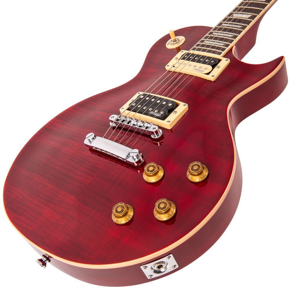 V100Twr Acero fiammato con sfumatura rosso vino