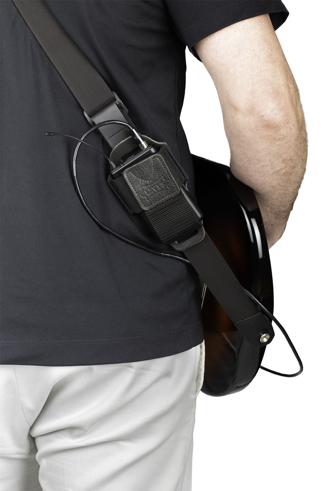 MM14-BLK TRANSMITTER CASE GUITAR LEATHER BLACK
