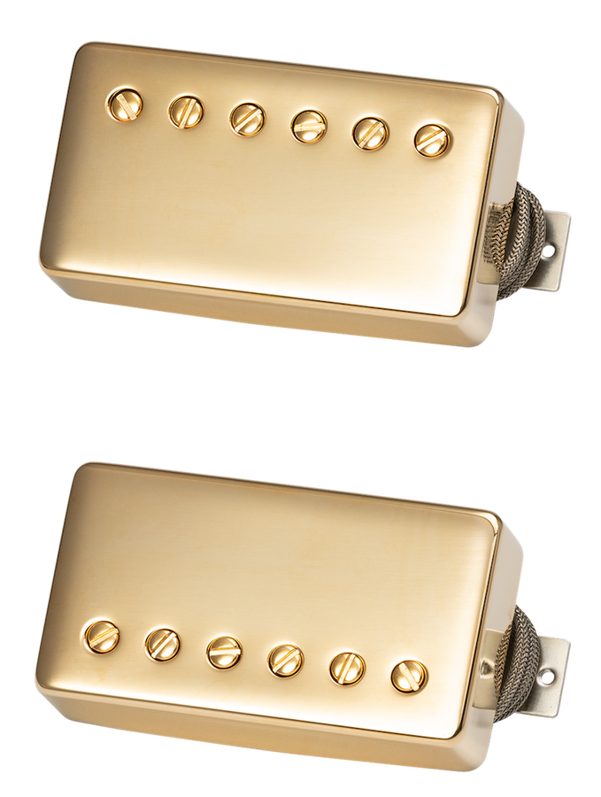 Custombucker Set Abbinato Double Black True Historic Coperture Dorate