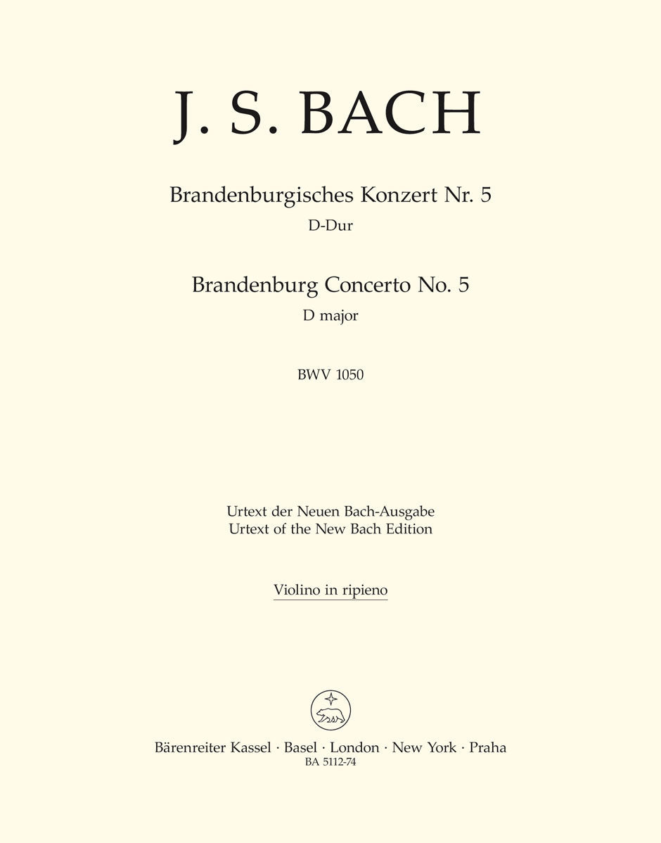 Barenreiter Bach J.S. - Brandenburgisches Konzert NR. 5 - Violin
