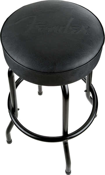 Sgabello da bar con logo nero goffrato Nero-Nero 30"