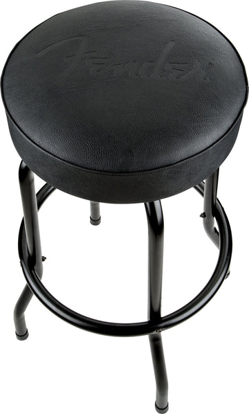 Sgabello da bar con logo nero goffrato Nero-Nero 30"