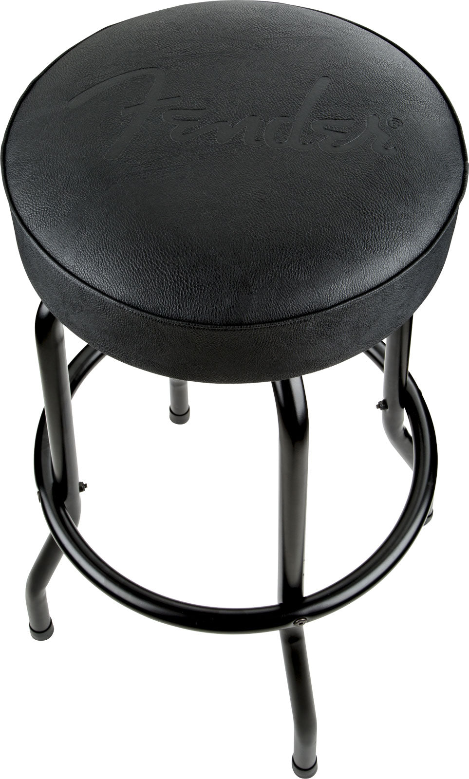 Sgabello da bar con logo nero goffrato Nero-Nero 30"