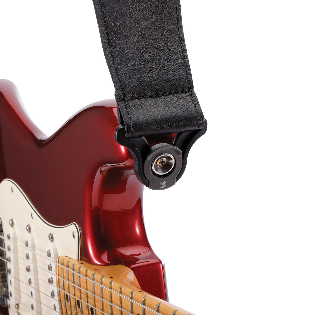 COMFORT LEATHER AUTO LOCK GUITAR STRAP BLACK