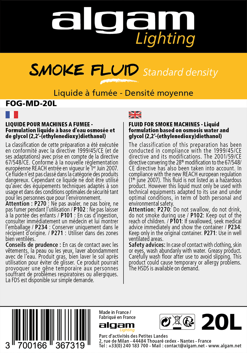 Liquido per fumo a media densità 20L