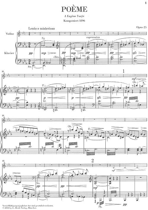 Chausson E. - Poeme For Violin And Orchestra Op. 25