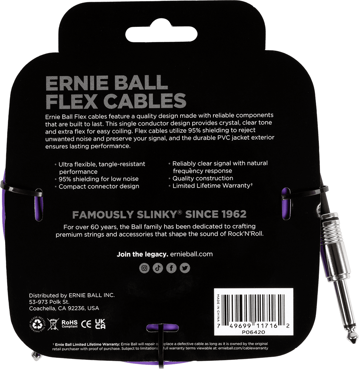 Cavi per Strumento Flex Jack/jack 6M Viola