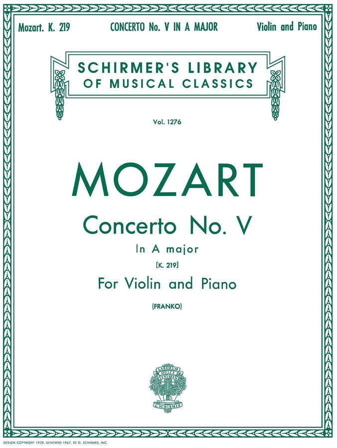 Concerto per violino n.5 in La maggiore K.219
