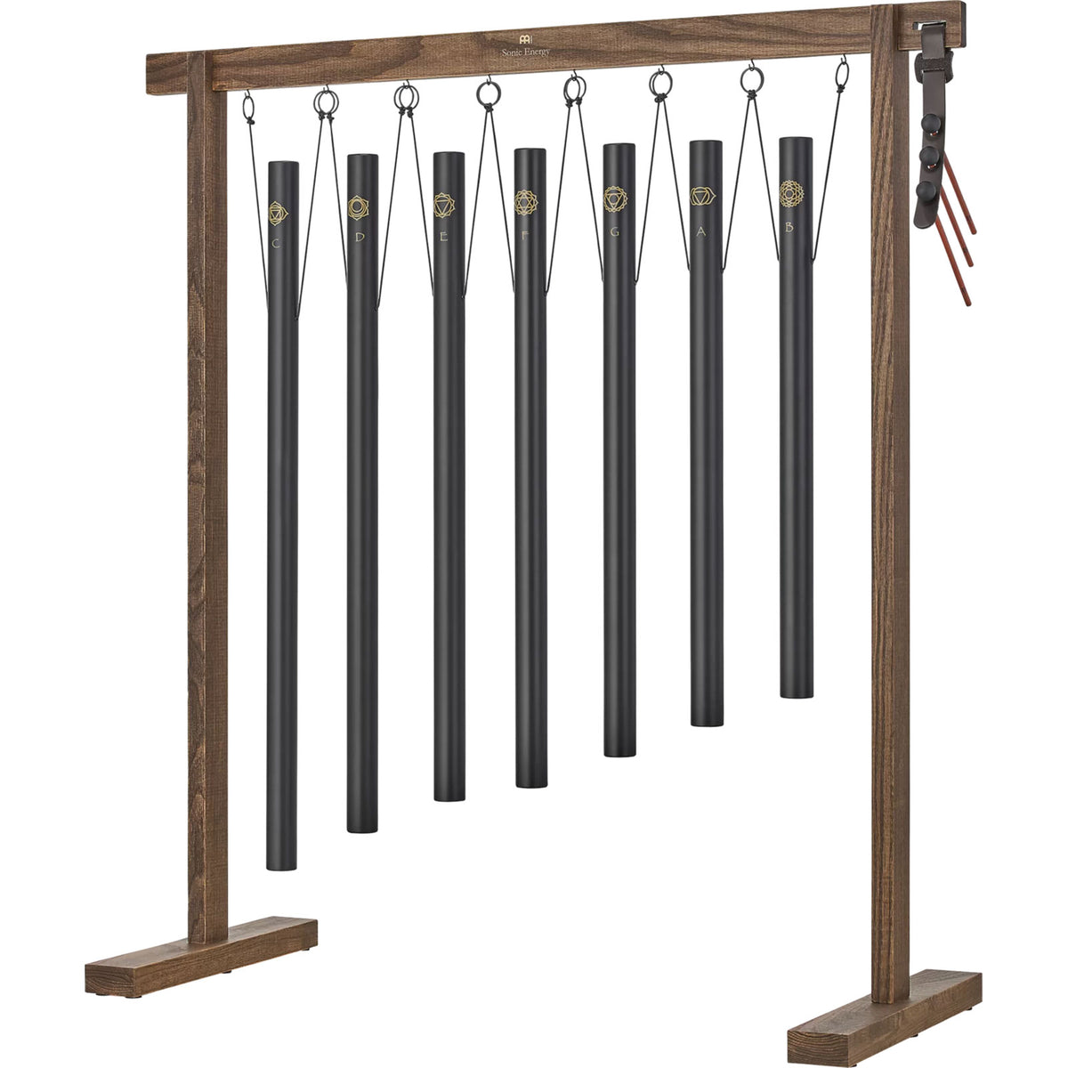 SBTSETCHA - Tubo da bagno sonoro 7 pezzi Set di campane Chakra 432 Hz nero