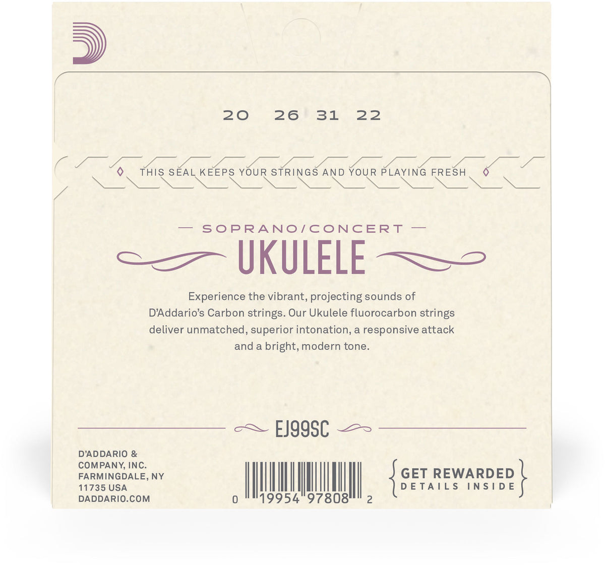 STRINGS FOR UKULELE EJ99SC PRO-ARTE CARBON SOPRANO / CONCERT