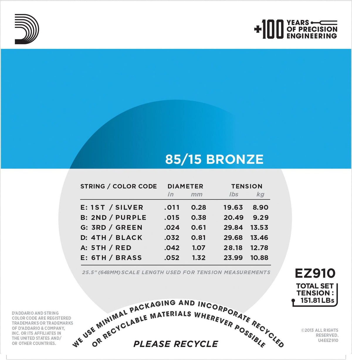 EZ910 AMERICAN BRONZE 85/15 LIGHT 11-52