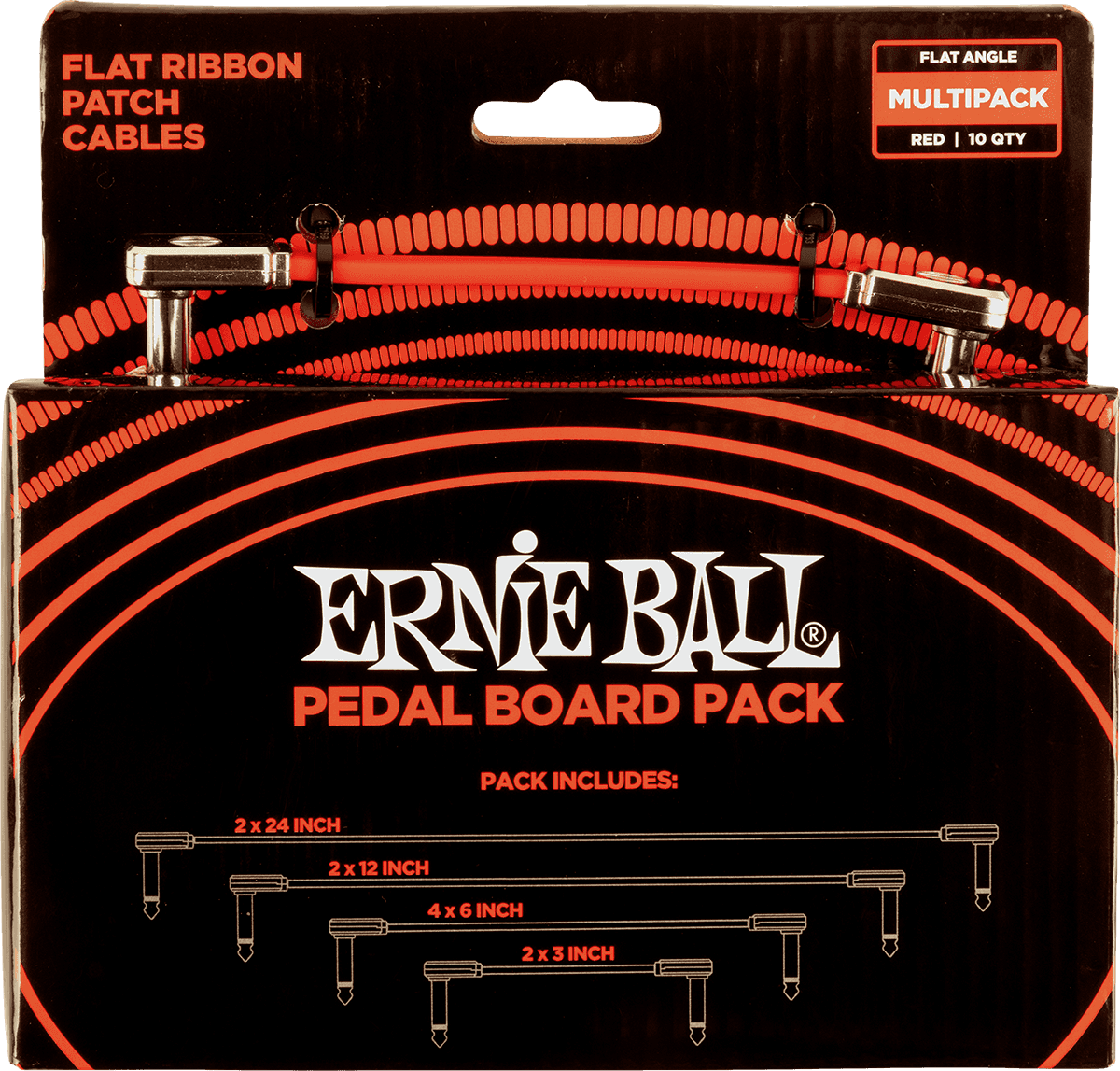 Pack per pedaliera - 10 patch in 4 lunghezze assortite - angolo sottile e piatto - rosso