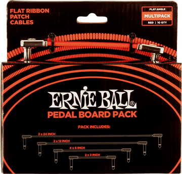 Pack per pedaliera - 10 patch in 4 lunghezze assortite - angolo sottile e piatto - rosso