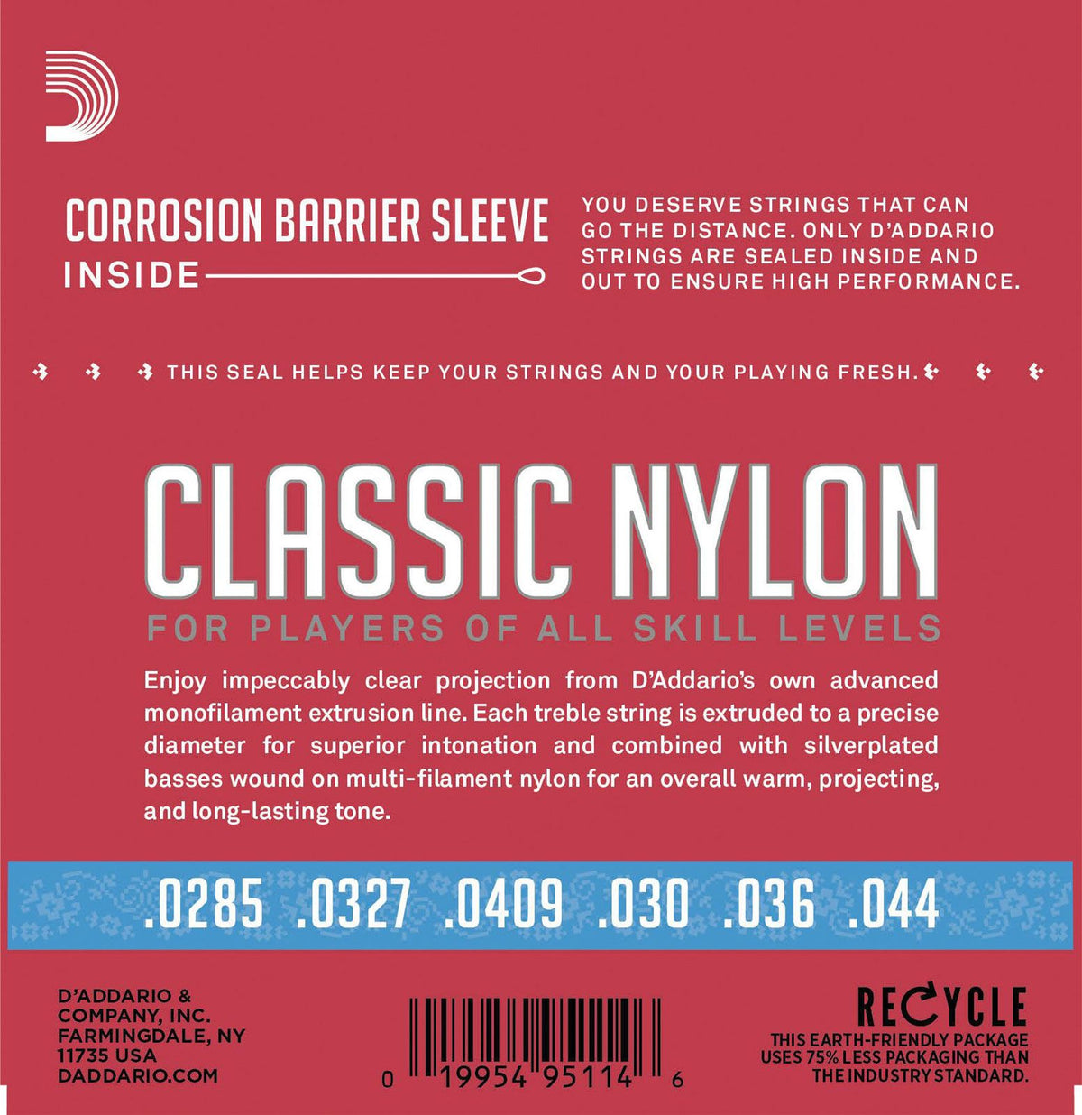 EJ27H STUDENT NYLON CLASSICAL GUITAR STRINGS HARD TENSION