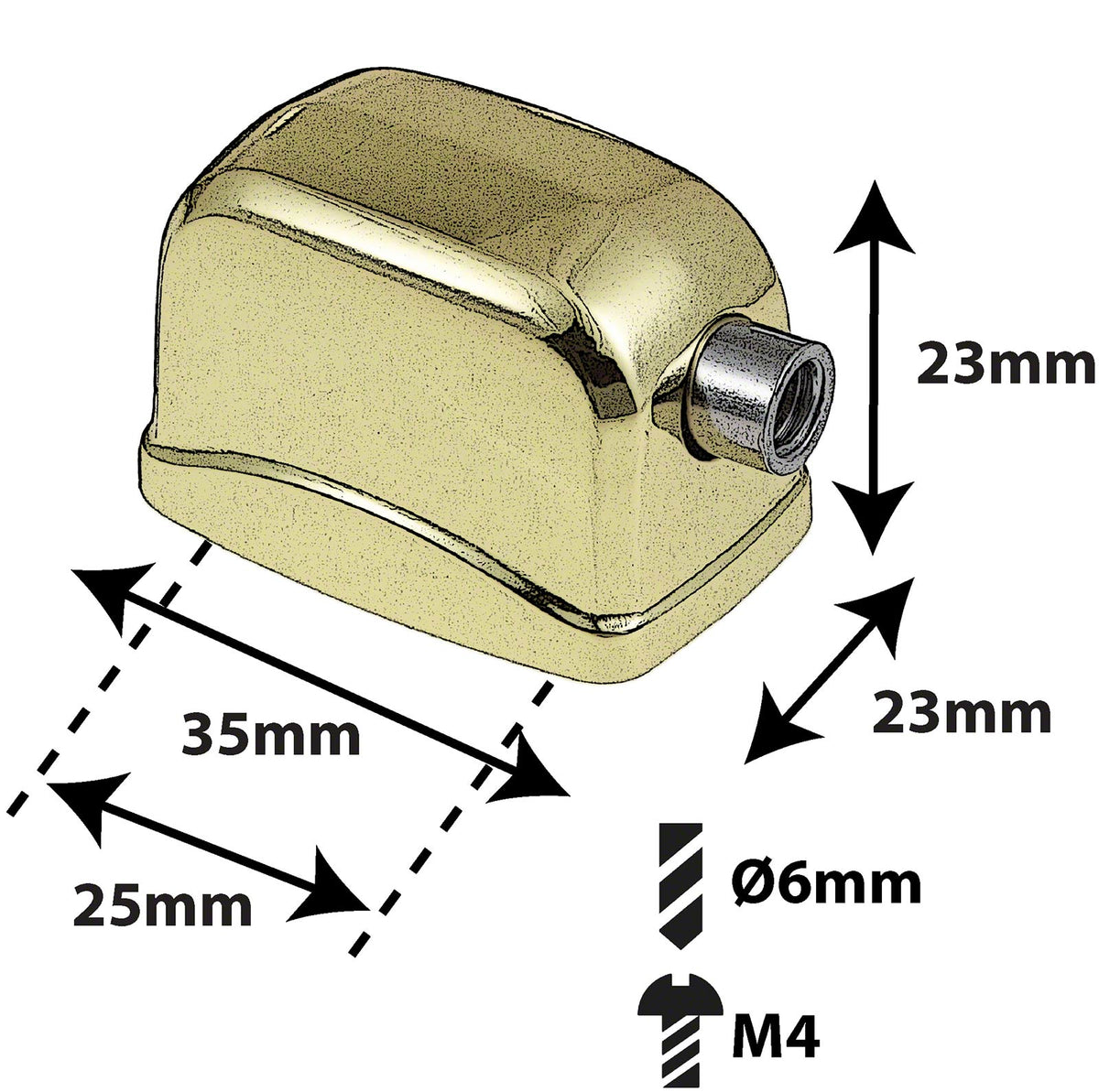 L17SDTT-BR Lug / Tom 25mm Dorata (X1)