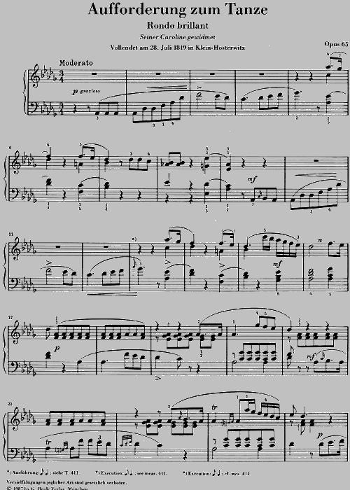 WEBER C.M.V. - INVITATION TO THE DANCE D FLAT MAJOR OP. 65 - PIANO