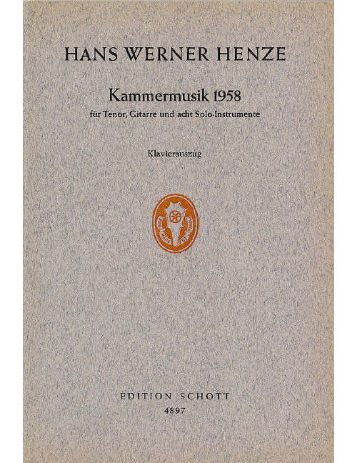 HENZE H.W. - KAMMERMUSIK 1958 - TENOR GUITAR AND 8 SOLO-INSTRUMENTS