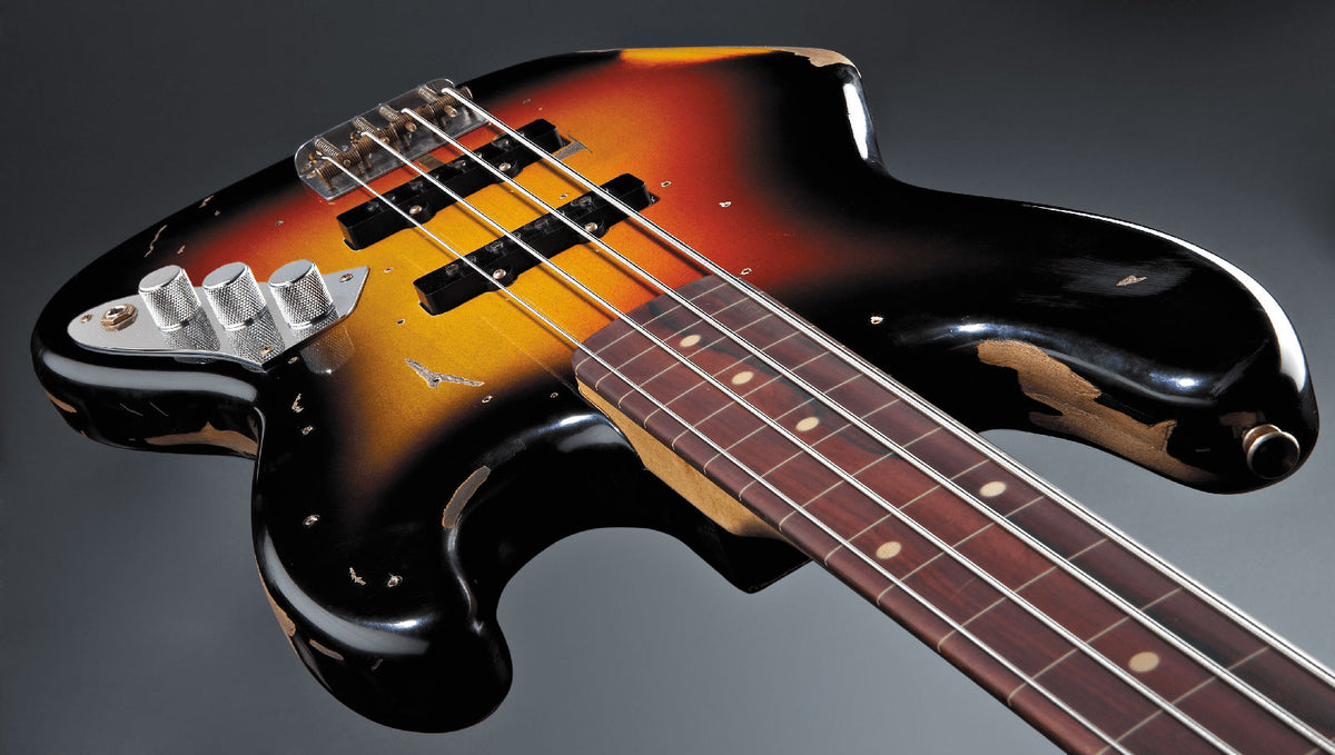 Jazz Bass Jaco Pastorius Senza tasti Relic Sunburst a 3 colori Artist 2025