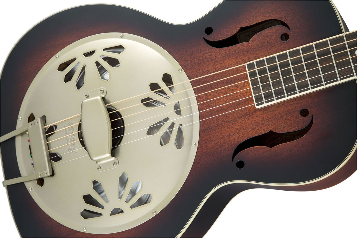 G9240 Alligator Resonator con manico rotondo e cono biscuit, sunburst a 2 colori