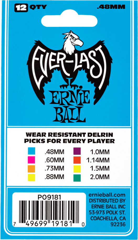 Plettri Everlast Bustina da 12 Blu 0,48mm