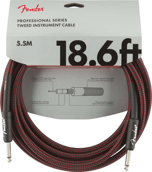 Fender PROFESSIONAL INSTRUMENT CABLE 18.6' RED TWEED