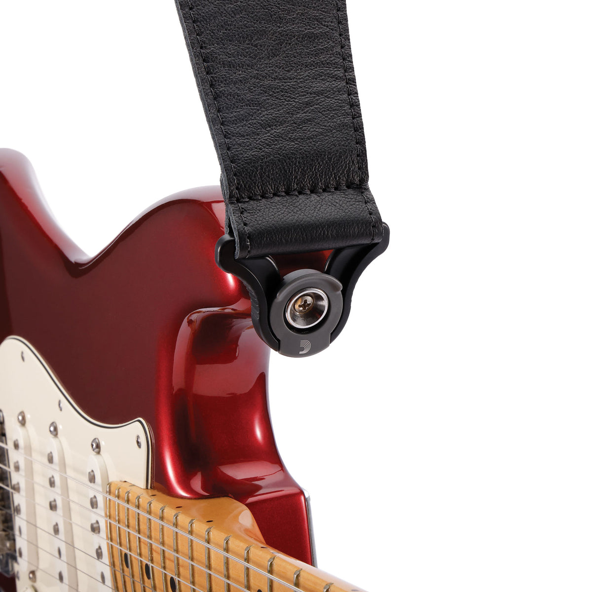 COMFORT LEATHER AUTO LOCK GUITAR STRAP BLACK