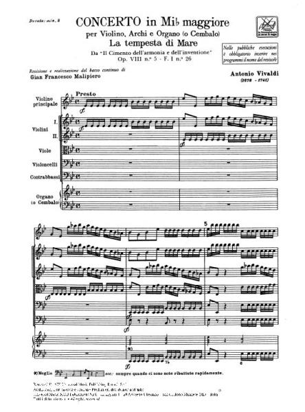 VIVALDI A. - CONCERTO IN MI BEM. - LA TEMPESTA DI MARE - ORCHESTRA