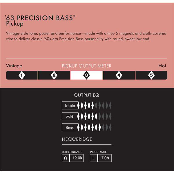 Pure Vintage '63 Precision Bass Pickup nero