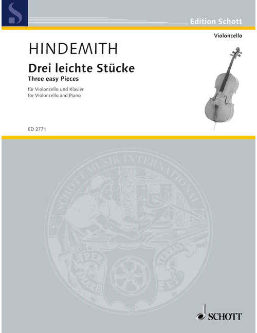 HINDEMITH PAUL - THREE EASY PIECES - CELLO AND PIANO