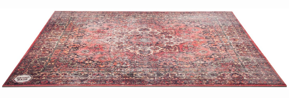 Sospensione Libera e Riduzione del Rumore d'Impatto di 27dB - Tappeto per Batteria 1.50 x 1.30m - Persian Worn Red