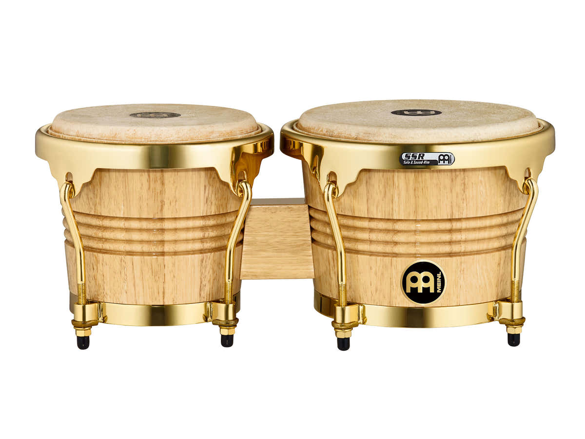 WB200 WOOD BONGOS 6 3/4 MACHO AND 8 HEMBRA GOLD TONE HARDWARE