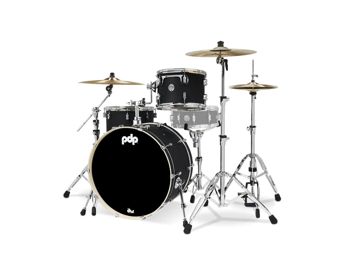 SHELL SET CONCEPT MAPLE FINISH PLY ROCK KIT 24" SATIN BLACK PDCM24RKBK