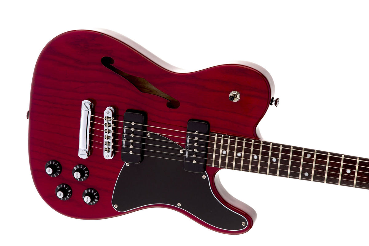 Telecaster JA-90 Thinline Signature Jim Adkins LRL Rosso cremisi trasparente