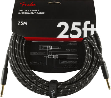 DELUXE INSTRUMENT CABLE STRAIGHT/STRAIGHT 25' BLACK TWEED