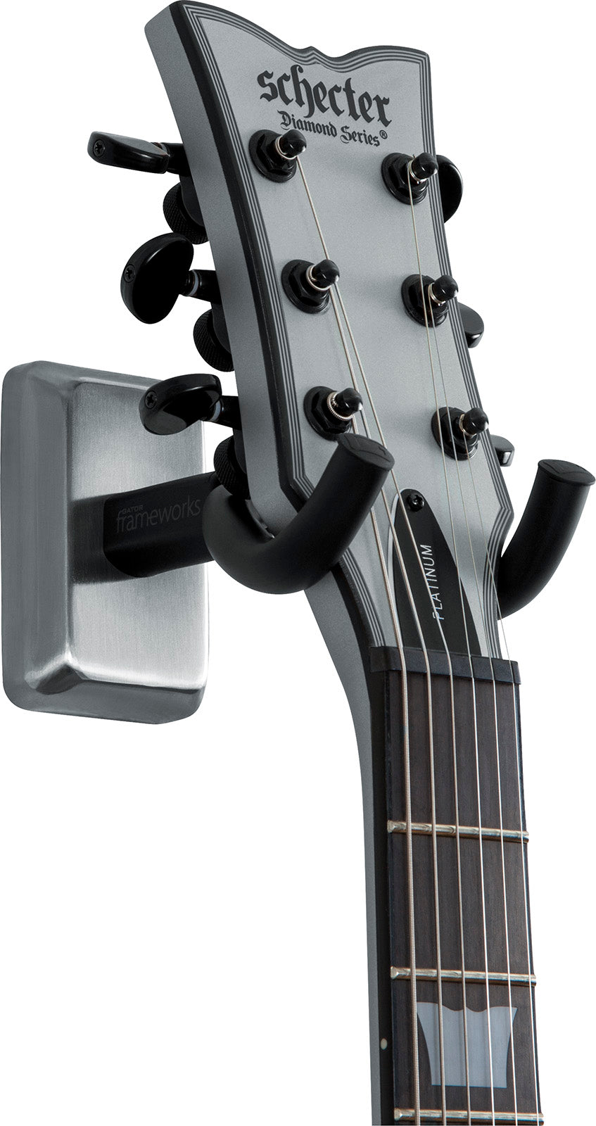 Supporto da parete per chitarra piastra in cromo satinato