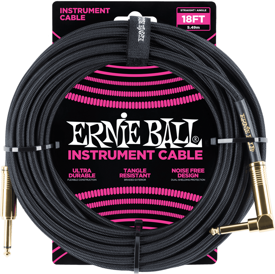 Cavi per Strumento Guaina Intrecciata Jack/jack Angolato 5,5M Nero