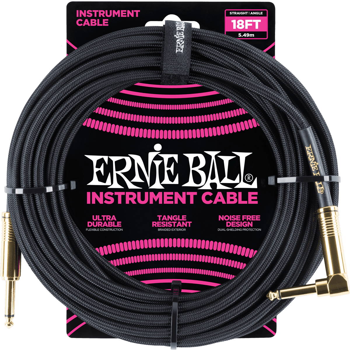 Cavi per Strumento Guaina Intrecciata Jack/jack Angolato 5,5M Nero