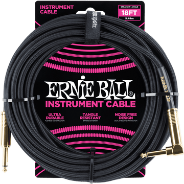 Cavi per Strumento Guaina Intrecciata Jack/jack Angolato 5,5M Nero
