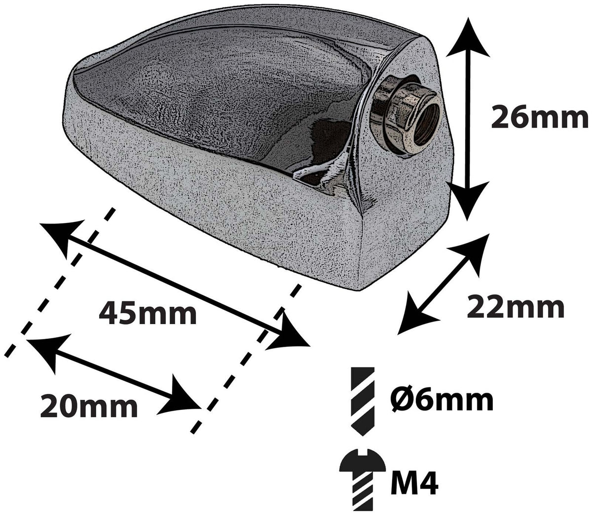L25BD - Blocchetto Grancassa - 20mm (x1)
