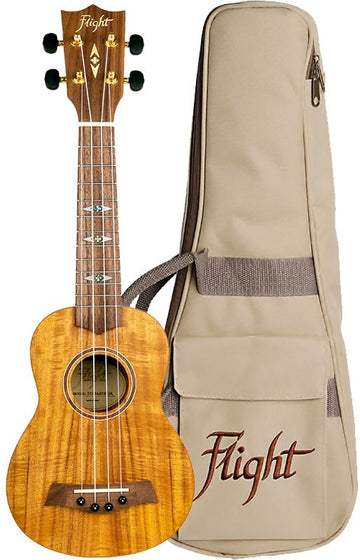 Flight: DUS440 Soprano Acacia Ukulele (With Bag) -