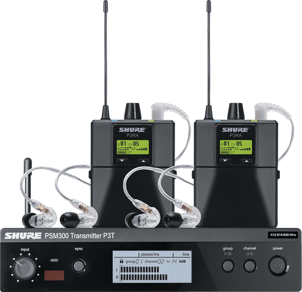Shure P3TERA215TWP-K3E-TWINPACK PSM300 PRO BANDA K3E
