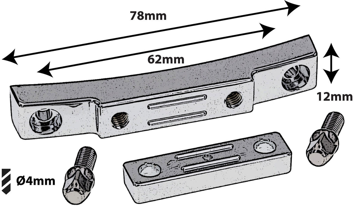 STOB5 Piastra di testa Pressofuso "Deluxe" Tendicordiera Cordiera 62mm