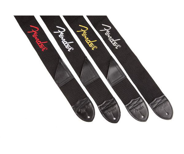 2" Tracolla in poliestere nera con logo giallo