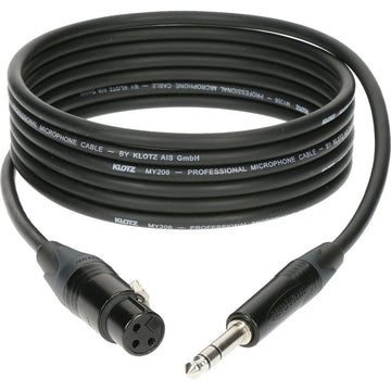 M1 MIC CABLE BLACK 0,3M XLR 3 FEMALE - JACK 3P KLOTZ